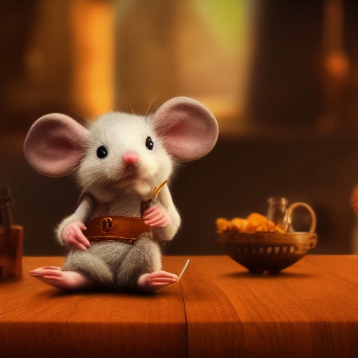 01734-228908725-tiny and cute mouse character sitting on table in the medieval tavern, detailed and soft look, dynamic pose, closeup, portrait,.webp
